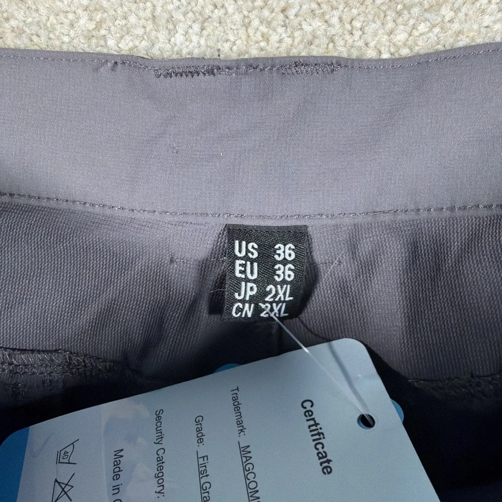 MagcoMsen Mens Hiking Pants 36 (FITS 35 X 30) Gray Gorpcore Lightweight NEW‎